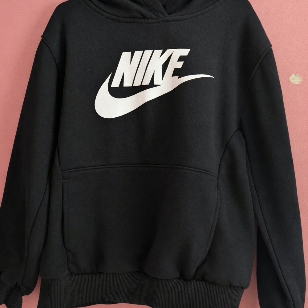 Nike Black Hoodie with White Swoosh Logo